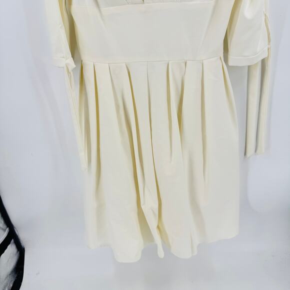 Unique Vintage Plus Size 1950s Ivory Delores Swing Dress with Sleeves - Picture 6 of 12